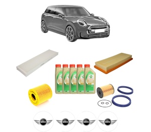 Set Pachet filtre revizie Bosch, 5 litrii ulei Castrol 5W30 MINI MINI CLUBMAN (R55) Cooper S din 2007-2014, 4x Stickere auto cu MINI - Img 2