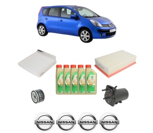 Set Pachet filtre revizie Bosch, 5 litrii ulei Castrol 5W30 NISSAN NOTE (E11, NE11) 1.5 dCi din 2006-2012, 4x Stickere auto cu NISSAN - Img 2