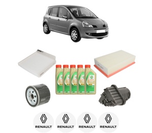 Set Pachet filtre revizie Bosch, 5 litrii ulei Castrol 5W30 RENAULT MODUS / GRAND MODUS (F/JP0_) 1.5 dCi (FP0F, JP0F) din 2004, 4x Stickere auto cu RENAULT - Img 2