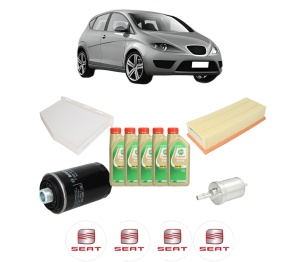 Set Pachet filtre revizie Bosch, 5 litrii ulei Castrol 5W30 SEAT ALTEA (5P1) 1.8 TFSI din 2007-2015, 4x Stickere auto cu SEAT - Img 2