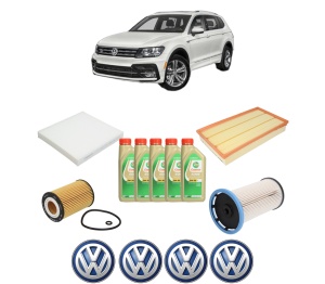 Set Pachet filtre revizie Bosch, 5 litrii ulei Castrol 5W30 Volkswagen TIGUAN (AD1, AX1) 2.0 TDI 4motion din 2016-2020, 4x Stickere auto cu Volkswagen - Img 2