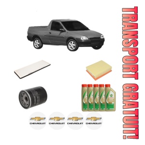 Set Pachet filtre revizie Bosch, 5 litrii ulei Castrol 5W40 CHEVROLET CORSA Pickup 1.7 D din 2000-2002, 4x Stickere auto cu CHEVROLET