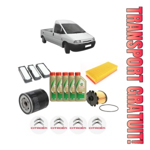 Set Pachet filtre revizie Bosch, 5 litrii ulei Castrol 5W40 CITROEN JUMPY I Platform/Chassis (BU_, BV_, BW_, BX_) 1.9 TD din 2000-2006, 4x Stickere auto cu CITROEN