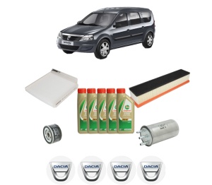 Set Pachet filtre revizie Bosch, 5 litrii ulei Castrol 5W40 DACIA LOGAN MCV (KS_) 1.5 dCi (KS0K) din 2007, 4x Stickere auto cu DACIA - Img 2