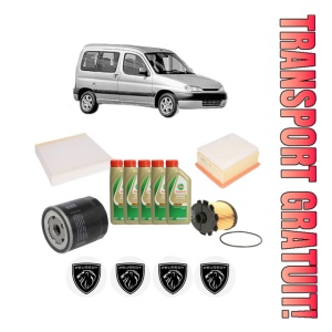 Set Pachet filtre revizie Bosch, 5 litrii ulei Castrol 5W40 PEUGEOT PARTNER MPV (5_, G_) 1.9 D 4x4 din 2004-2005, 4x Stickere auto cu PEUGEOT