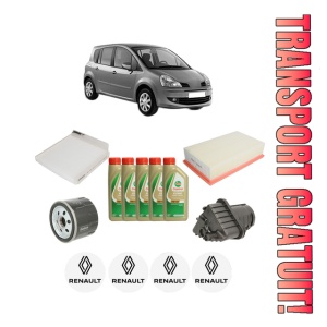 Set Pachet filtre revizie Bosch, 5 litrii ulei Castrol 5W40 RENAULT MODUS / GRAND MODUS (F/JP0_) 1.5 dCi (FP0D, JP0D) din 2004, 4x Stickere auto cu RENAULT