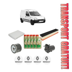 Set Pachet filtre revizie Bosch, 5 litrii ulei Castrol 5W40 RENAULT KANGOO Express (FC0/1_) 1.5 dCi din 2005, 4x Stickere auto cu RENAULT