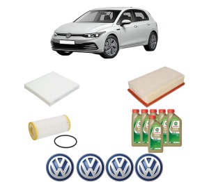 Set Pachet filtre revizie Bosch, 6 litrii ulei Castrol 0W20 Volkswagen GOLF VIII (CD1, DA1) 2.0 GTI din 2020, 4x Stickere auto cu Volkswagen - Img 2