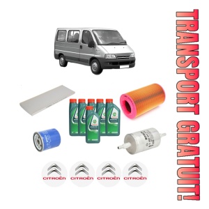 Set Pachet filtre revizie Bosch, 6 litrii ulei Castrol 10W40 CITROEN JUMPER I Bus (244, Z_) 2.0 bivalent din 2003-2006, 4x Stickere auto cu CITROEN