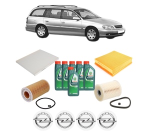 Set Pachet filtre revizie Bosch, 6 litrii ulei Castrol 10W40 OPEL OMEGA B Estate (V94) 2.2 DTI 16V (F35, M35, P35) din 2000-2003, 4x Stickere auto cu OPEL - Img 2