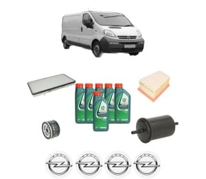 Set Pachet filtre revizie Bosch, 6 litrii ulei Castrol 10W40 OPEL VIVARO A Van (X83) 2.0 16V (F7) din 2001-2006, 4x Stickere auto cu OPEL - Img 2