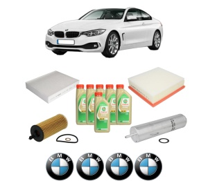 Set Pachet filtre revizie Bosch, 6 litrii ulei Castrol 5W30 BMW Seria 4 Coupe (F32, F82) 425 d din 2014-2016, 4x Stickere auto cu BMW - Img 2