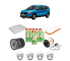 Set Pachet filtre revizie Bosch, 6 litrii ulei Castrol 5W30 DACIA LODGY (JS_) 1.5 dCi din 2012, 4x Stickere auto cu DACIA - Img 2