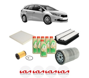 Set Pachet filtre revizie Bosch, 6 litrii ulei Castrol 5W30 KIA CEE'D Sportswagon (JD) 1.6 CRDi 128 din 2012-2015, 4x Stickere auto cu KIA - Img 2