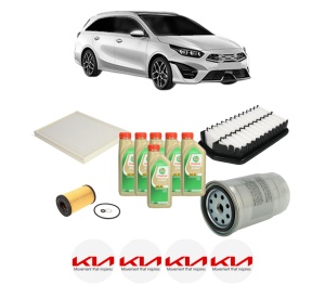 Set Pachet filtre revizie Bosch, 6 litrii ulei Castrol 5W30 KIA CEE'D Combi Van (JD) 1.4 CRDi din 2015-2018, 4x Stickere auto cu KIA - Img 2