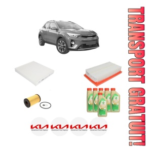 Set Pachet filtre revizie Bosch, 6 litrii ulei Castrol 5W30 KIA STONIC (YB) 1.6 CRDi din 2017, 4x Stickere auto cu KIA