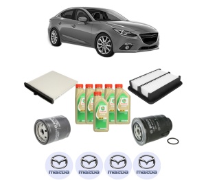 Set Pachet filtre revizie Bosch, 6 litrii ulei Castrol 5W30 MAZDA 3 Saloon (BM_, BN_) 1.5 D (BMLFP, BMLFS) din 2016-2019, 4x Stickere auto cu MAZDA - Img 2
