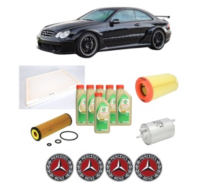 Set Pachet filtre revizie Bosch, 6 litrii ulei Castrol 5W30 MERCEDES-BENZ CLK (C209) CLK 200 Kompressor (209.341) din 2006-2009, 4x Stickere auto cu MERCEDES-BENZ - Img 2