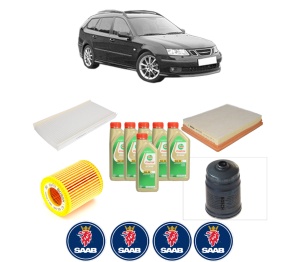 Set Pachet filtre revizie Bosch, 6 litrii ulei Castrol 5W30 SAAB 9-3 Estate (E50) 1.9 TiD din 2005-2015, 4x Stickere auto cu SAAB - Img 2
