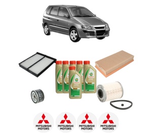 Set Pachet filtre revizie Bosch, 6 litrii ulei Castrol 5W40 MITSUBISHI SPACE STAR MPV (DG_A) 1.9 DI-D (DG4A) din 2001-2004, 4x Stickere auto cu MITSUBISHI - Img 2