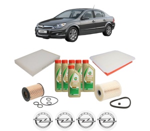 Set Pachet filtre revizie Bosch, 6 litrii ulei Castrol 5W40 OPEL ASTRA H Saloon (A04) 1.7 CDTi (L69) din 2007-2014, 4x Stickere auto cu OPEL - Img 2