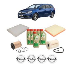 Set Pachet filtre revizie Bosch, 6 litrii ulei Castrol 5W40 OPEL ASTRA H CLASSIC Estate (A04) 1.7 CDTi (L35) din 2009, 4x Stickere auto cu OPEL - Img 2