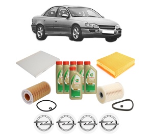 Set Pachet filtre revizie Bosch, 6 litrii ulei Castrol 5W40 OPEL OMEGA B (V94) 2.2 DTI 16V (F69, M69, P69) din 2000-2003, 4x Stickere auto cu OPEL - Img 2