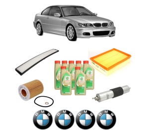 Set Pachet filtre revizie Bosch, 7 litrii ulei Castrol 5W30 BMW Seria 3 Coupe (E46) 320 Ci din 2000-2006, 4x Stickere auto cu BMW - Img 2