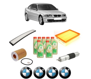 Set Pachet filtre revizie Bosch, 7 litrii ulei Castrol 5W30 BMW Seria 3 (E46) 325 i din 2000-2005, 4x Stickere auto cu BMW - Img 2