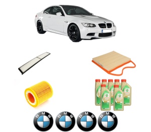 Set Pachet filtre revizie Bosch, 7 litrii ulei Castrol 5W30 BMW Seria 3 Coupe (E92) 335 i din 2006-2013, 4x Stickere auto cu BMW - Img 2