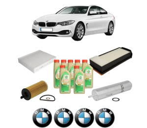 Set Pachet filtre revizie Bosch, 7 litrii ulei Castrol 5W30 BMW Seria 4 Coupe (F32, F82) 430 d din 2013-2020, 4x Stickere auto cu BMW - Img 2