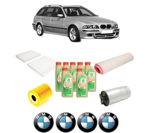 Set Pachet filtre revizie Bosch, 7 litrii ulei Castrol 5W30 BMW Seria 5 Touring (E39) 530 d din 2000-2004, 4x Stickere auto cu BMW - Img 2