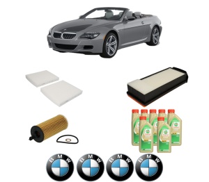 Set Pachet filtre revizie Bosch, 7 litrii ulei Castrol 5W30 BMW Seria 6 Convertible (F12) 640 d xDrive din 2012-2018, 4x Stickere auto cu BMW - Img 2