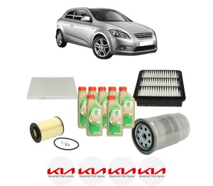 Set Pachet filtre revizie Bosch, 7 litrii ulei Castrol 5W30 KIA CEE'D Hatchback (ED) 2.0 CRDi 140 din 2007-2012, 4x Stickere auto cu KIA - Img 2