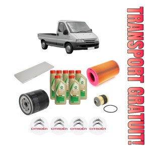 Set Pachet filtre revizie Bosch, 7 litrii ulei Castrol 5W40 CITROEN JUMPER I Platform/Chassis (244) 2.0 HDi din 2002-2006, 4x Stickere auto cu CITROEN