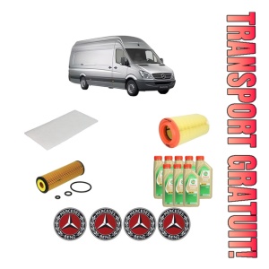 Set Pachet filtre revizie Bosch, 8 litrii ulei Castrol 5W30 MERCEDES-BENZ SPRINTER 5-t Van (B906) 516 din 2009-2018, 4x Stickere auto cu MERCEDES-BENZ