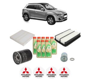 Set Pachet filtre revizie Bosch, 8 litrii ulei Castrol 5W30 MITSUBISHI ASX (GA_W_) 2.2 DI-D 4WD (GA8W) din 2013, 4x Stickere auto cu MITSUBISHI - Img 2
