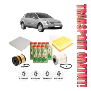 Set Pachet filtre revizie Bosch, 8 litrii ulei Castrol 5W40 RENAULT VEL SATIS (BJ0_) 3.0 dCi (BJ0J, BJ0N) din 2002-2006, 4x Stickere auto cu RENAULT