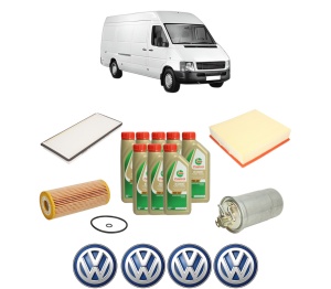 Set Pachet filtre revizie Bosch, 8 litrii ulei Castrol 5W40 Volkswagen LT 28-46 II Van (2DA, 2DD, 2DH) 2.5 TDI din 2001-2006, 4x Stickere auto cu Volkswagen - Img 2