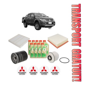 Set Pachet filtre revizie Bosch, 9 litrii ulei Castrol 5W30 MITSUBISHI L200 / TRITON (KJ_, KK_, KL_) 2.4 DI-D 4WD (KL1T) din 2014, 4x Stickere auto cu MITSUBISHI