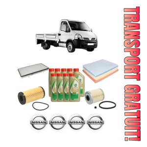 Set Pachet filtre revizie Bosch, 9 litrii ulei Castrol 5W40 NISSAN INTERSTAR Platform/Chassis (X70) dCi 115 din 2003, 4x Stickere auto cu NISSAN