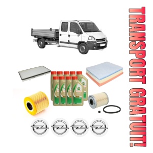 Set Pachet filtre revizie Bosch, 9 litrii ulei Castrol 5W40 OPEL MOVANO A Platform/Chassis (X70) 2.5 DTI (ED, HD, UD0, UD4) din 2001, 4x Stickere auto cu OPEL