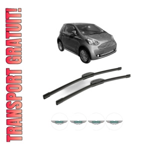 Set stergatoare ASTON MARTIN CYGNET din 2011, pentru parbriz auto, 2 bucati, Bosch Aerotwin Retrofit, din cauciuc siliconat rezistent, 4 Stickere Auto ASTON MARTIN