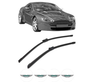 Set stergatoare ASTON MARTIN VANTAGE Vantage din 2008-2018, pentru parbriz auto, 2 bucati, Bosch Aerotwin, din cauciuc siliconat rezistent, 4 Stickere Auto ASTON MARTIN v56217