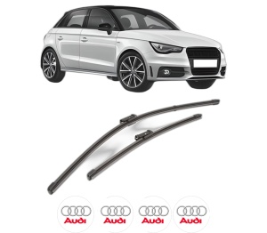 Set stergatoare AUDI A1 Sportback (8XA, 8XF) din 2011-2018, pentru parbriz auto, 2 bucati, Valeo Silencio Xtrm, din cauciuc siliconat rezistent, 4 Stickere Auto AUDI v38682
