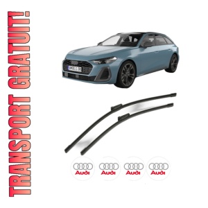 Set stergatoare AUDI A5 Avant (FU5) din 2024, pentru parbriz auto, 2 bucati, Bosch Aerotwin, din cauciuc siliconat rezistent, 4 Stickere Auto AUDI