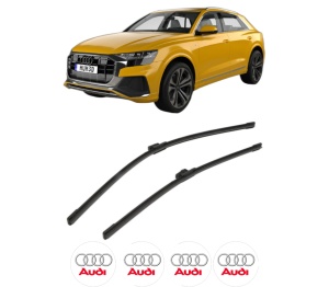 Set stergatoare AUDI Q8 (4MN, 4MT) din 2018-2020, pentru parbriz auto, 2 bucati, Bosch Aerotwin, din cauciuc siliconat rezistent, 4 Stickere Auto AUDI v49167