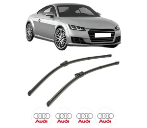 Set stergatoare AUDI TT (FV3, FVP) din 2014-2021, pentru parbriz auto, 2 bucati, Valeo Silencio Xtrm, din cauciuc siliconat rezistent, 4 Stickere Auto AUDI v35802