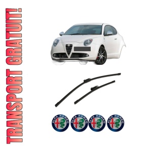 Set stergatoare auto ALFA ROMEO MITO (955_) din 2008-2018, pentru parbriz auto, 2 bucati, Bosch Aerotwin Multi, din cauciuc siliconat rezistent, 4 Stickere Auto ALFA ROMEO