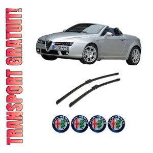 Set stergatoare auto ALFA ROMEO SPIDER (939_) din 2006-2011, pentru parbriz auto, 2 bucati, Bosch Aerotwin, din cauciuc siliconat rezistent, 4 Stickere Auto ALFA ROMEO